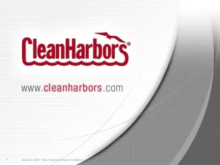 January 4, 2020  - Clean Harbors Company Confidential