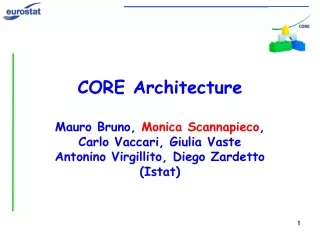 CORE Architecture Mauro Bruno,  Monica Scannapieco , Carlo Vaccari, Giulia Vaste