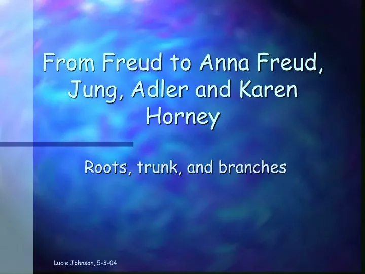 from freud to anna freud jung adler and karen horney