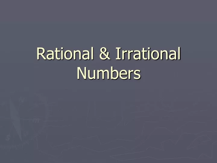 rational irrational numbers