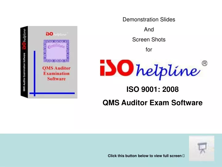 demonstration slides and screen shots for