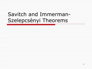 Savitch and Immerman-Szelepcsènyi Theorems