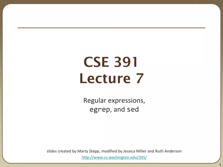 cse 391 lecture 7