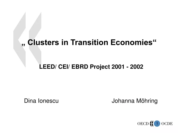 clusters in transition economies