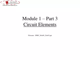 Module 1 – Part 3 Circuit Elements