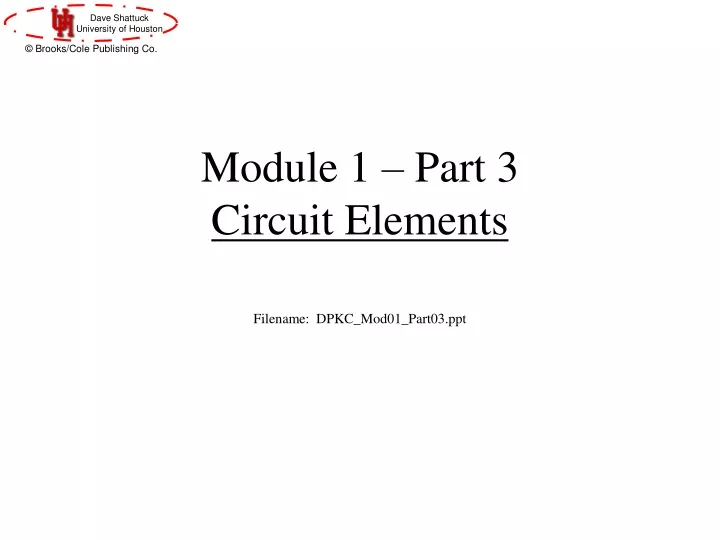 module 1 part 3 circuit elements