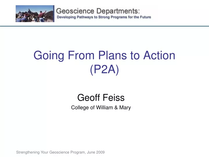 going from plans to action p2a