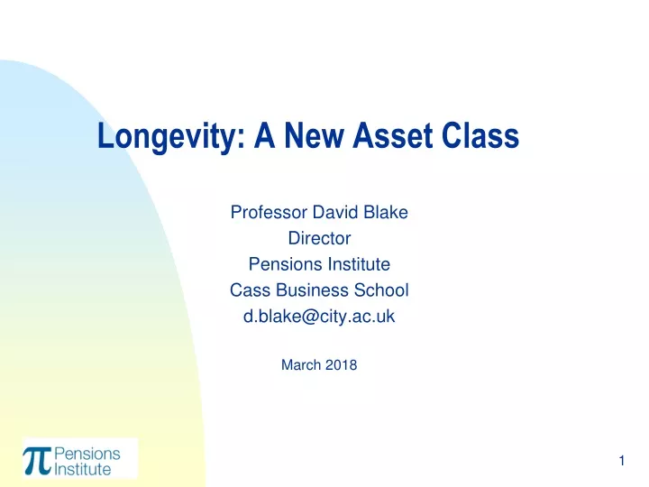 longevity a new asset class
