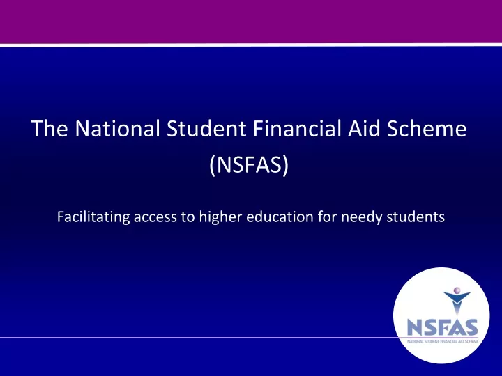 the national student financial aid scheme nsfas