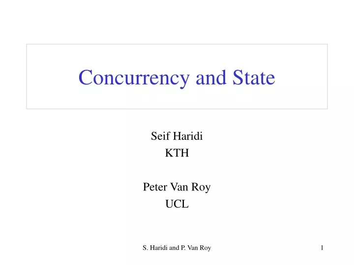 concurrency and state