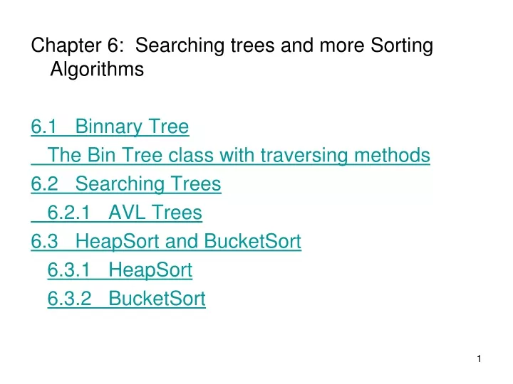 chapter 6 searching trees and more sorting