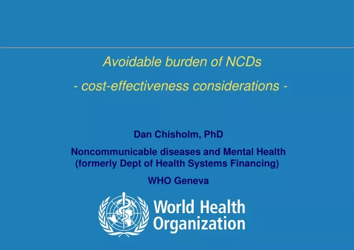 avoidable burden of ncds cost effectiveness