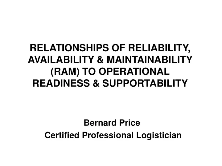 relationships of reliability availability