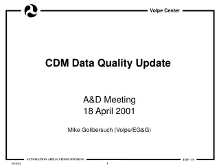 CDM Data Quality Update