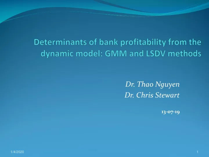 determinants of bank profitability from the dynamic model gmm and lsdv methods