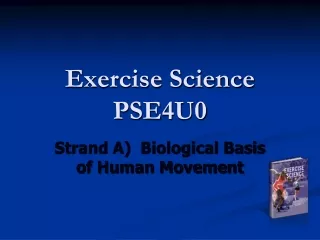 Exercise Science PSE4U0