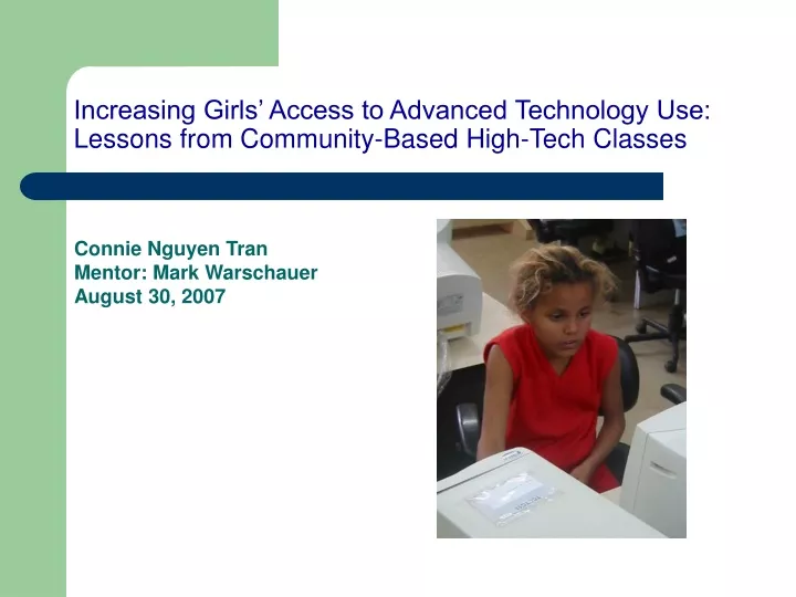 increasing girls access to advanced technology use lessons from community based high tech classes