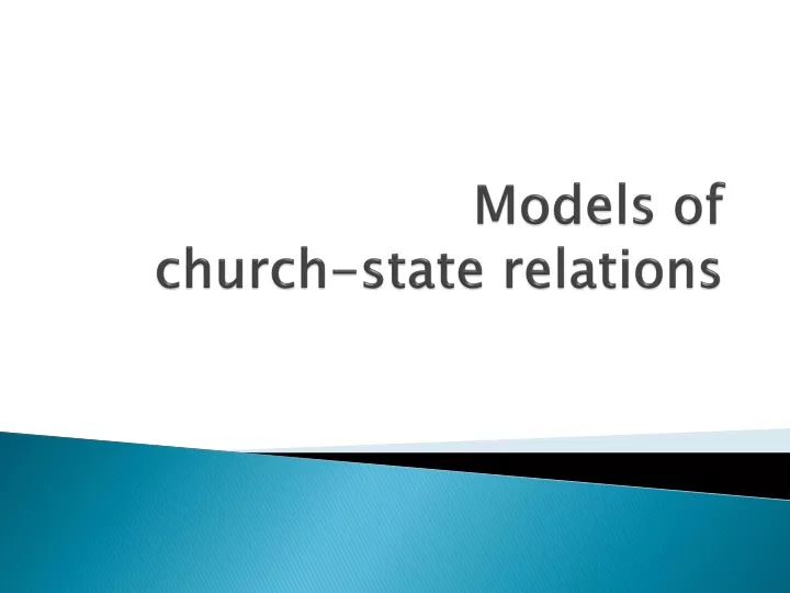 models of church state relations