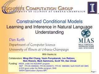 Constrained Conditional Models  Learning and Inference in Natural Language Understanding