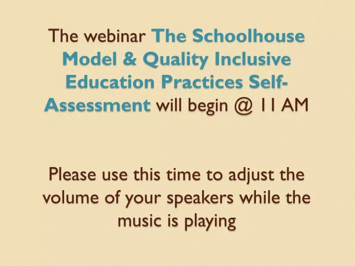 the webinar the schoolhouse model quality