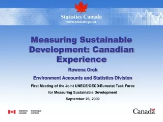 Measuring Sustainable Development: Canadian Experience