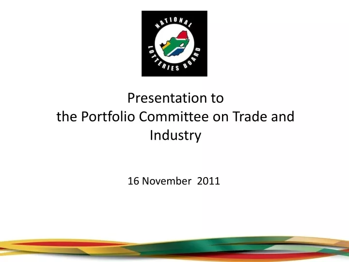 presentation to the portfolio committee on trade and industry