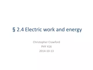 §2.4 Electric work and energy