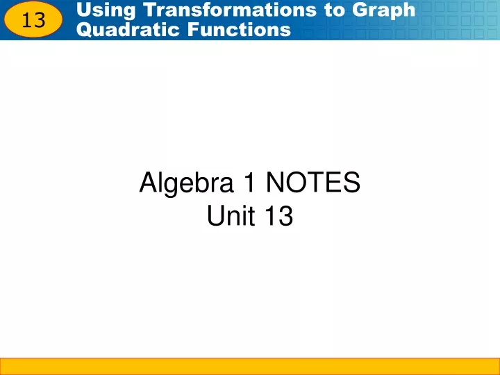 algebra 1 notes unit 13
