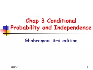 Chap 3 Conditional Probability and Independence Ghahramani 3rd edition