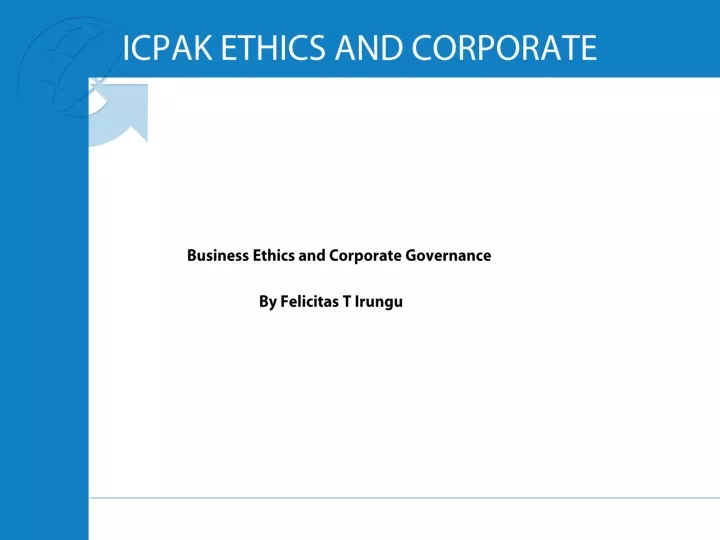 icpak ethics and corporate governance conference