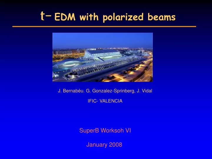 t edm with polarized beams