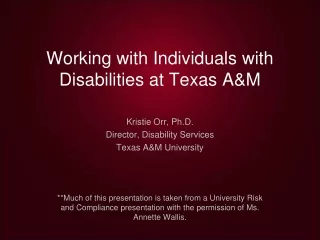 Working with Individuals with Disabilities at Texas A&amp;M