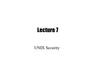 Lecture 7