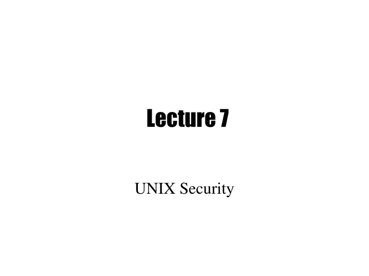 lecture 7