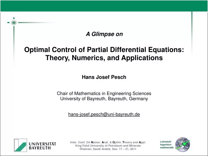 a glimpse on optimal control of partial