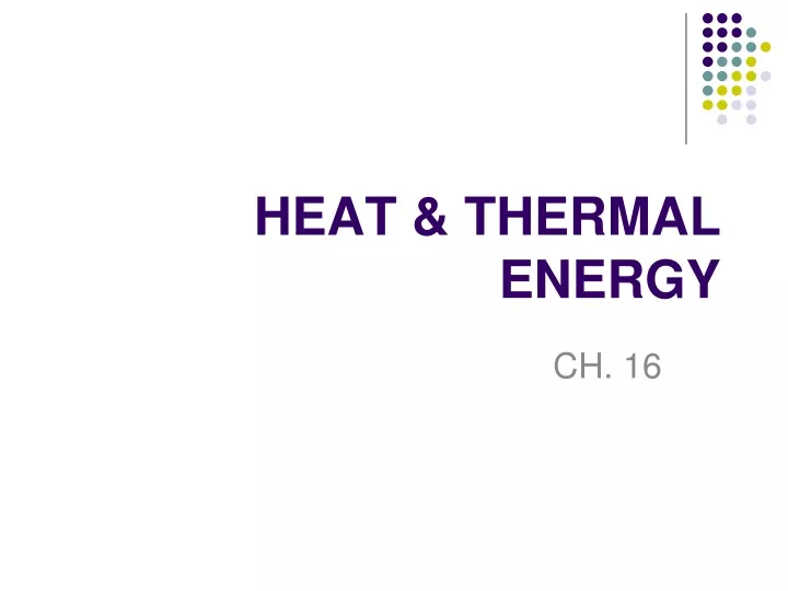 heat thermal energy