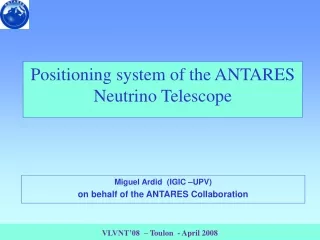 Positioning system  of  the ANTARES  Neutrino  Telescope