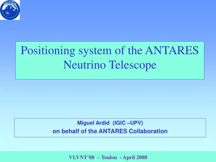 positioning system of the antares neutrino
