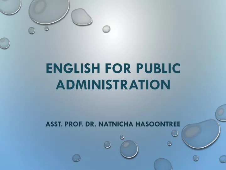 english for public administration