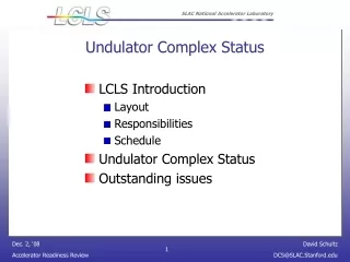 Undulator Complex Status