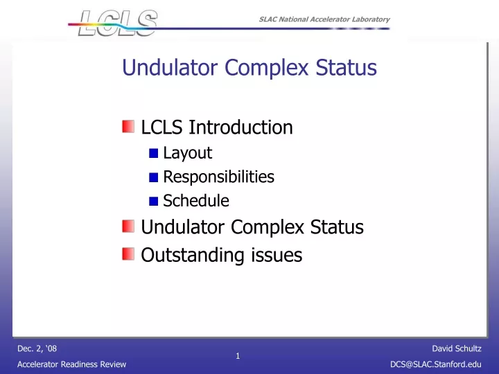 undulator complex status