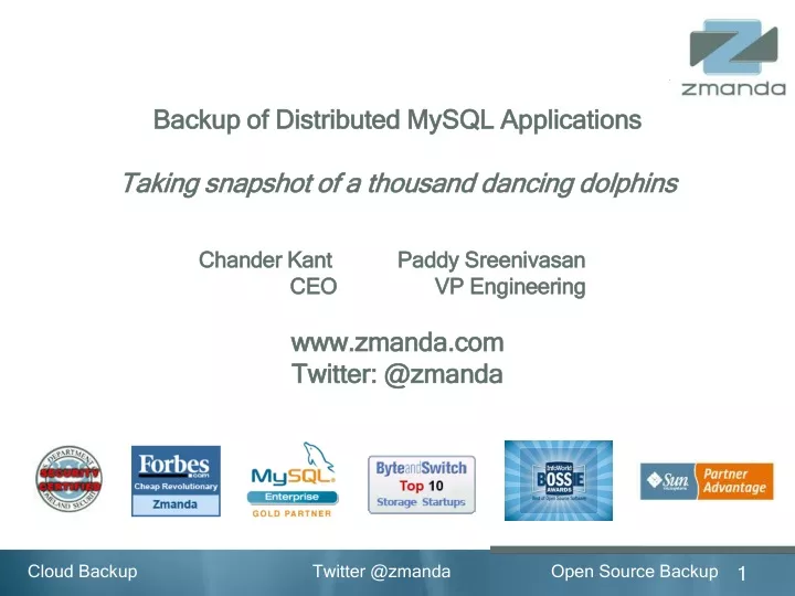 backup of distributed mysql applications taking