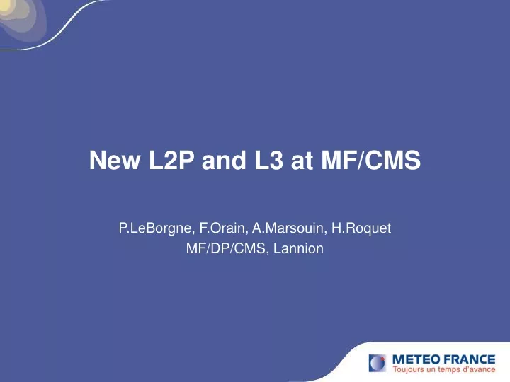 new l2p and l3 at mf cms