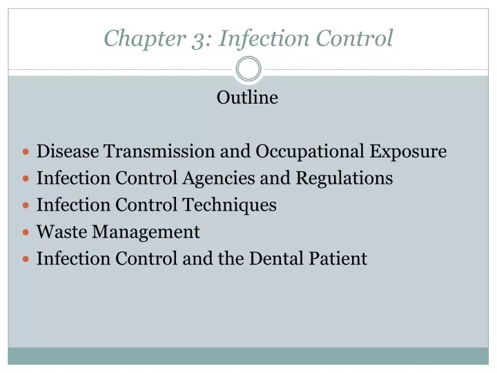 chapter 3 infection control