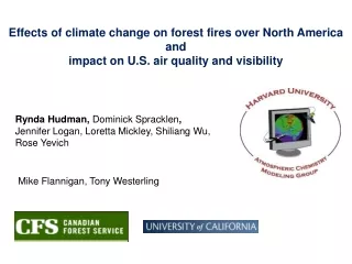 Effects of climate change on forest fires over North America  and