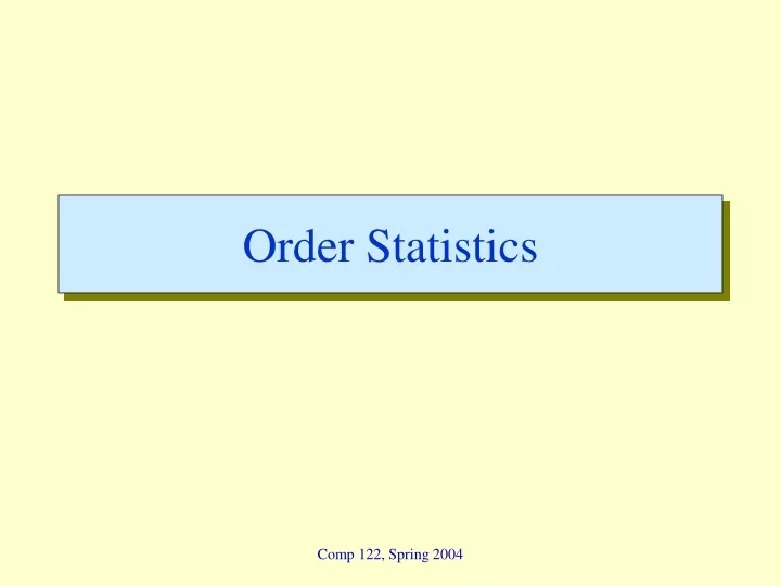 order statistics