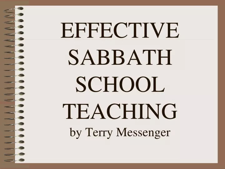 effective sabbath school teaching by terry messenger