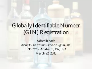 Globally Identifiable Number (GIN) Registration
