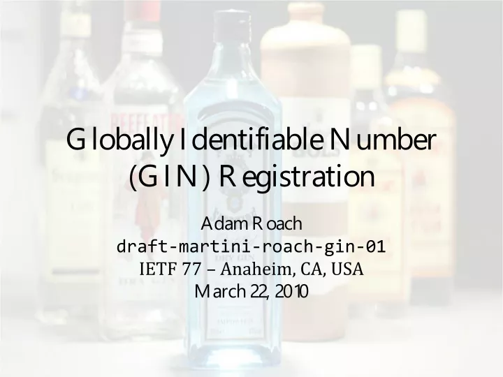 globally identifiable number gin registration