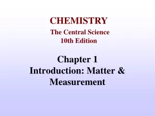 Chapter 1 Introduction: Matter &amp; Measurement